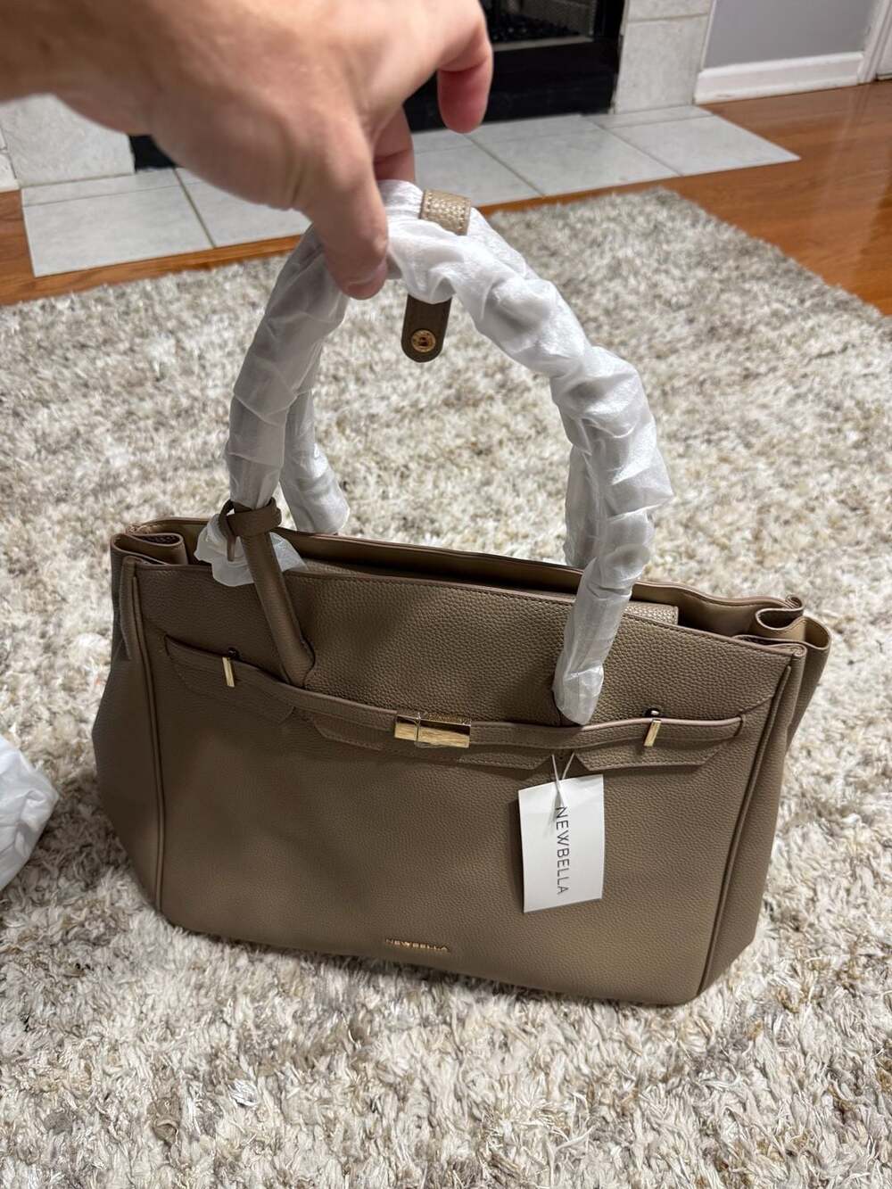 NewBella Grey Top Handle Tote Bag